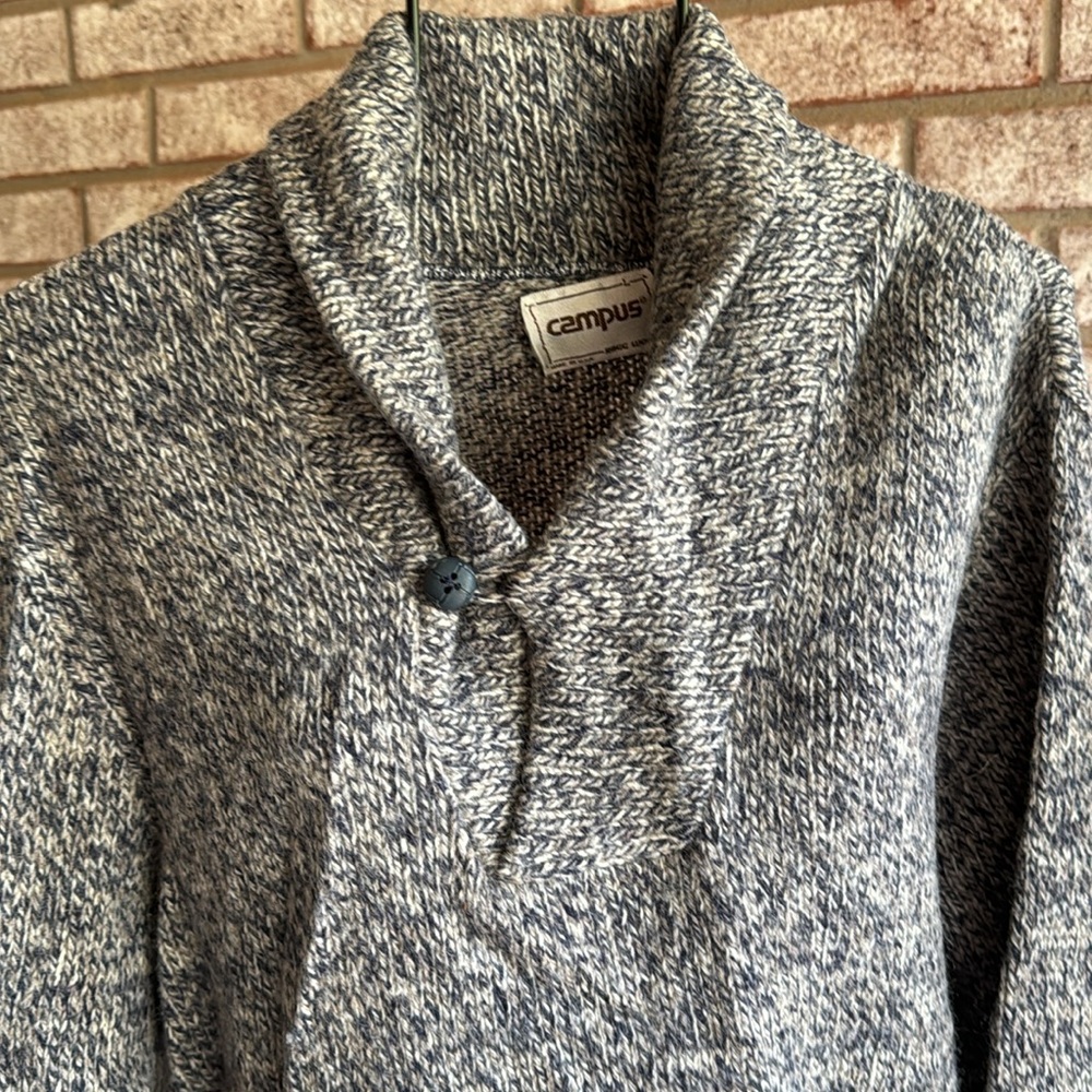 Vintage men’s Campus Pullover Cardigan Rag Wool L USA Made